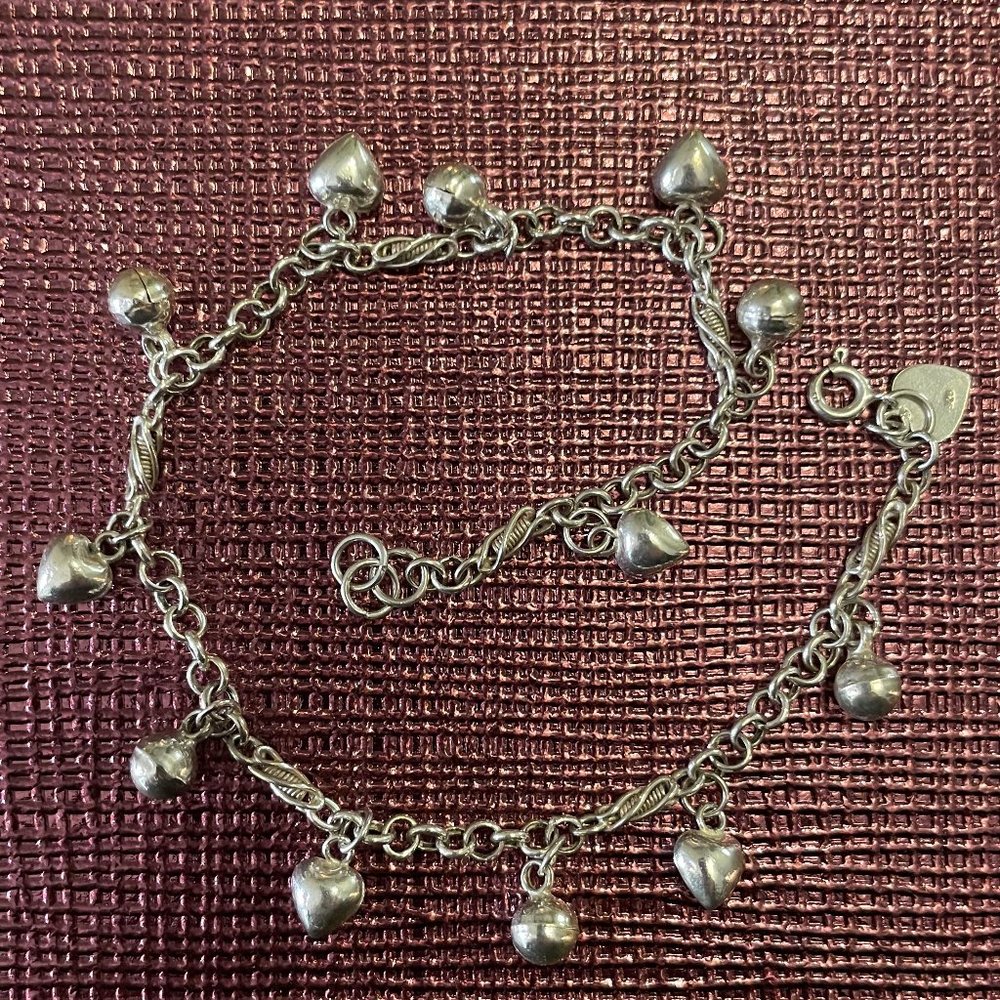 Sterling Silver Anklet With Bells Of Twelve